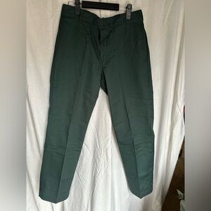 Men's Dark Green Slim Workwear Pants